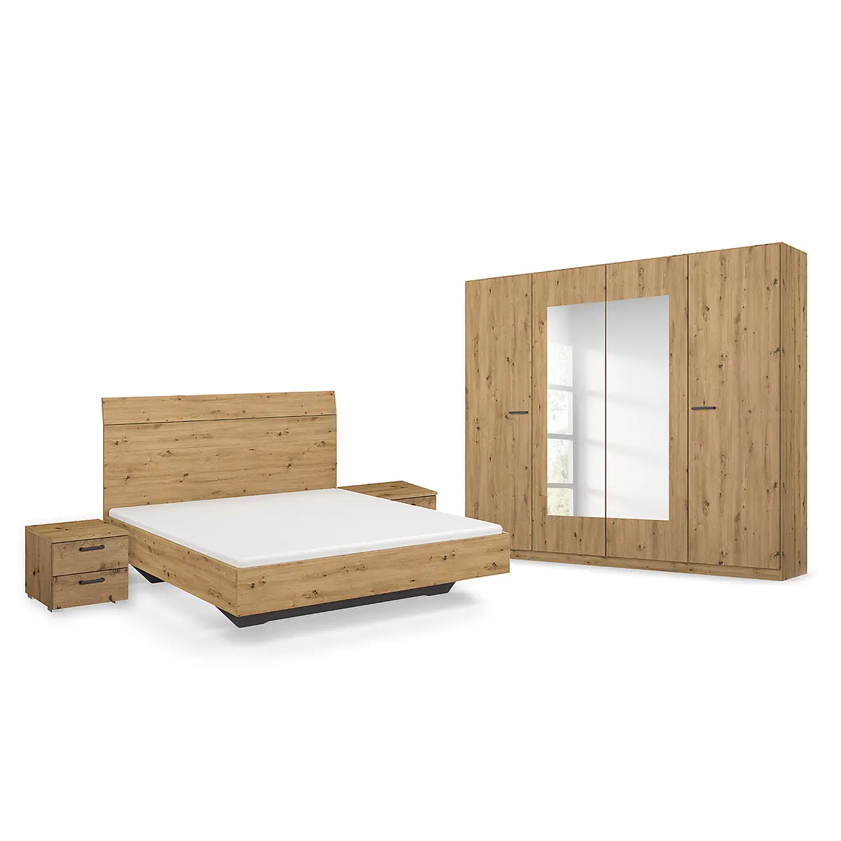 Schlafzimmer-Set mit 160er Bett | Braun