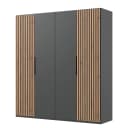 Drehtürenschrank Andorra 200cm Grau/Graphit/Eiche Artisan Dekor