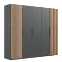 Drehtürenschrank Andorra 250cm Grau/Graphit/Eiche Artisan Dekor