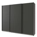 Schwebetürenschrank Andorra 300cm Grau/Graphit | Grau