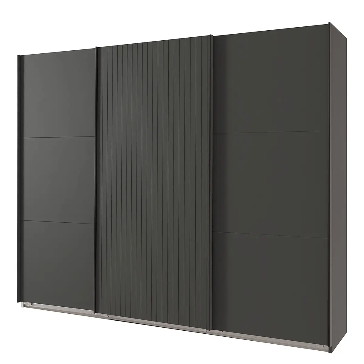 Schwebetürenschrank Andorra 300cm Grau/Graphit | Grau