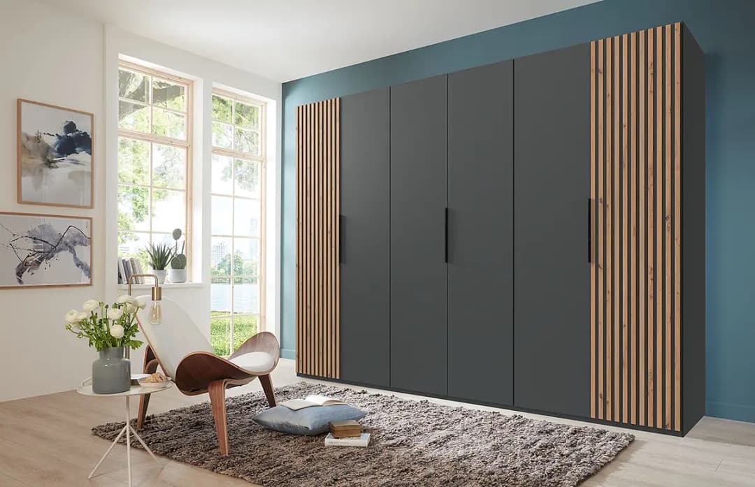 Drehtürenschrank Andorra | Grau