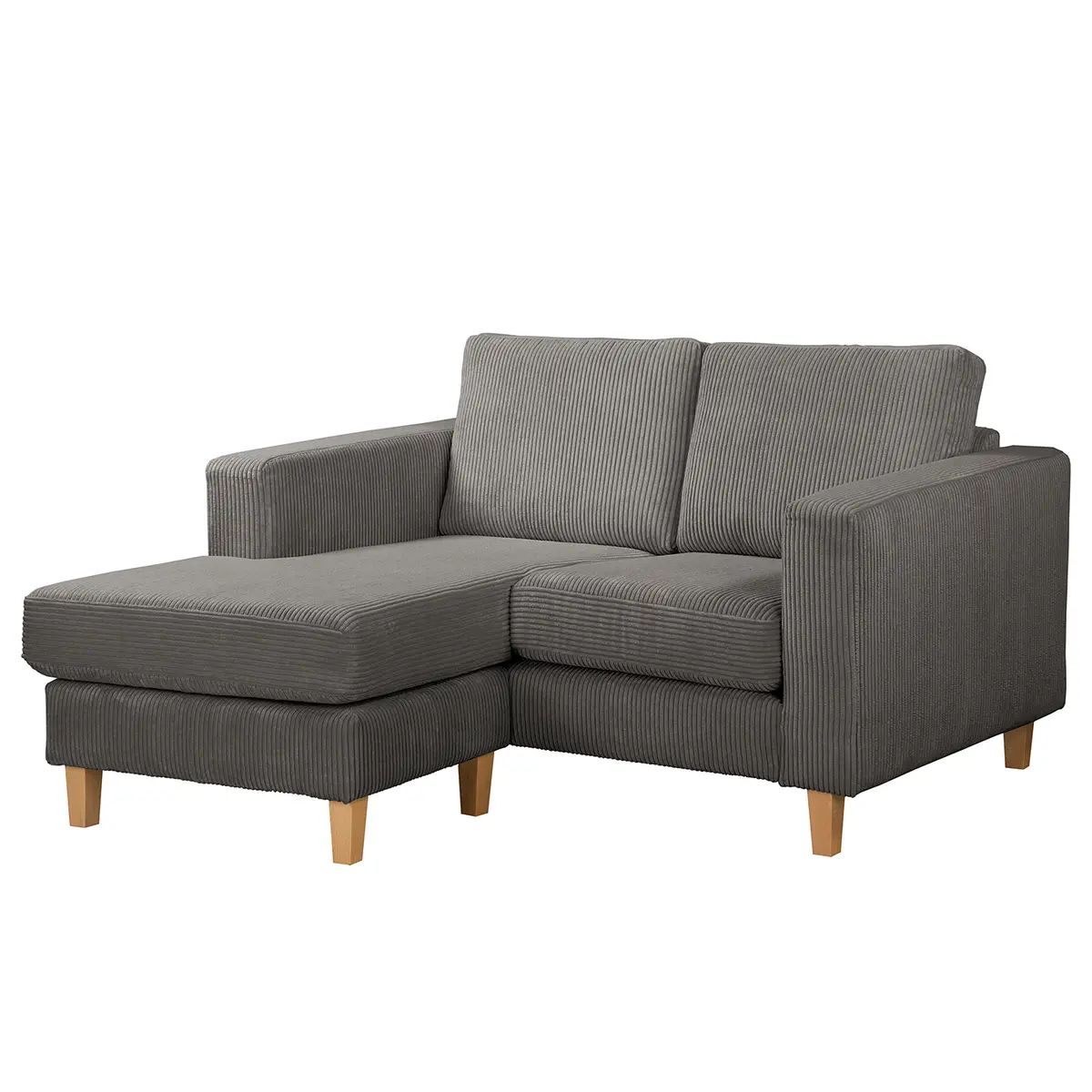 Ecksofa 1-Sitzer mit Longchair | Grau