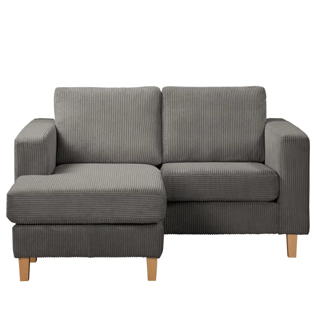 Ecksofa 1-Sitzer mit Longchair | Grau