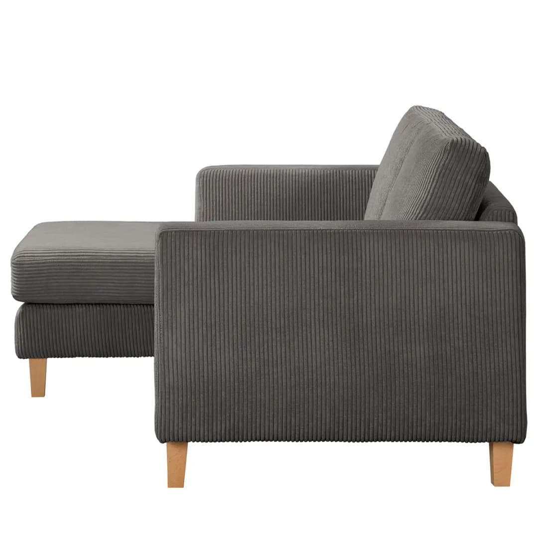 Ecksofa 1-Sitzer mit Longchair | Grau