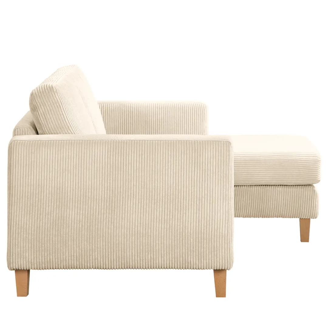 Ecksofa 1-Sitzer mit Longchair | Beige