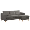 Ecksofa 2-Sitzer mit Longchair Grau Cordstoff Poppy | Grau