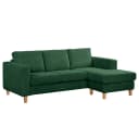 Ecksofa 2-Sitzer mit Longchair | Grün
