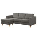 Ecksofa 2-Sitzer mit Longchair Grau Cordstoff Poppy | Grau