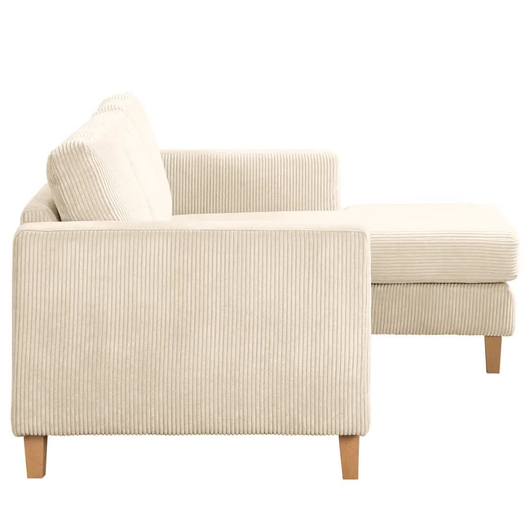 Ecksofa 2-Sitzer mit Longchair Poppy | Beige