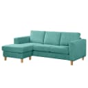 Ecksofa 2-Sitzer mit Longchair Poppy | Blau