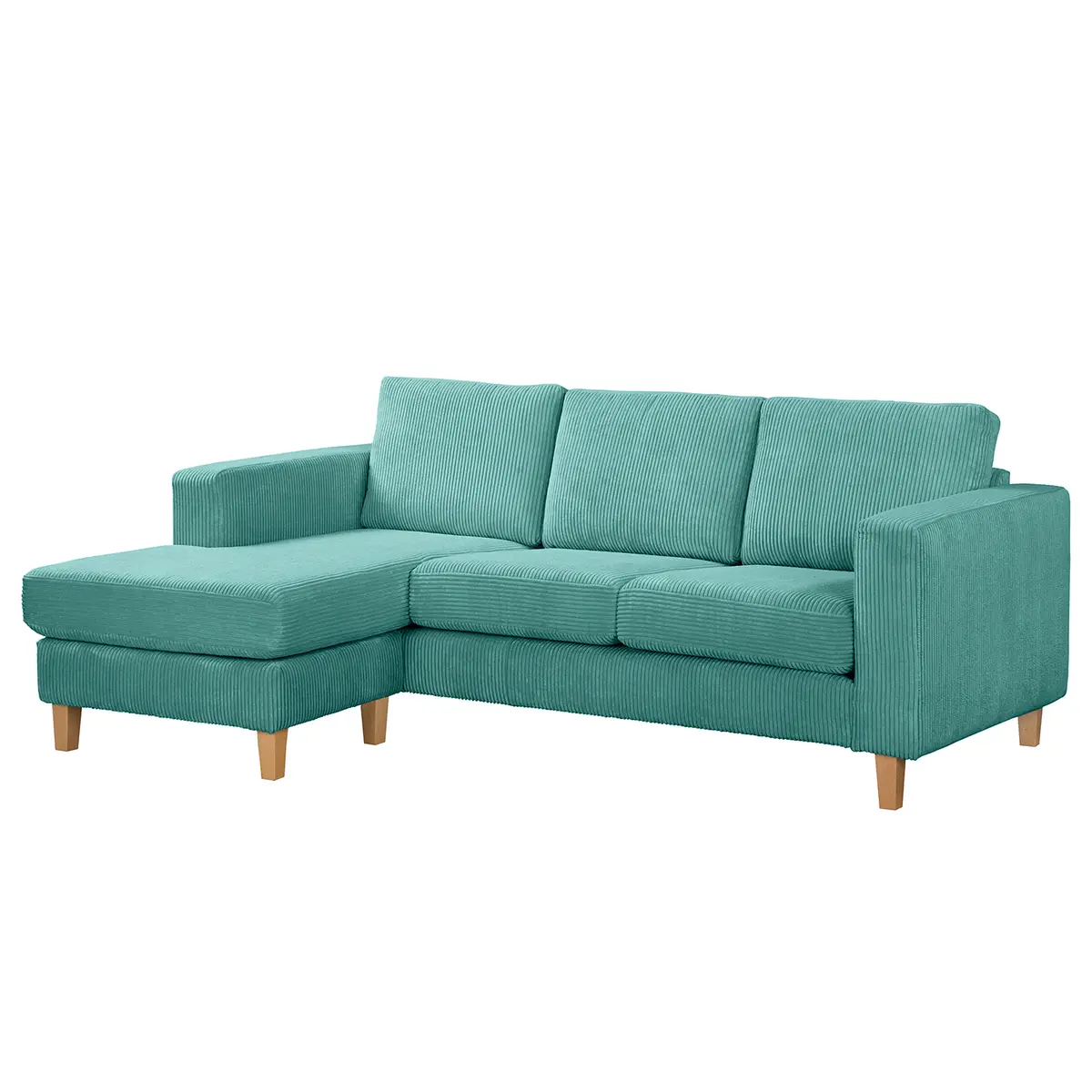 Ecksofa 2-Sitzer mit Longchair Poppy | Blau