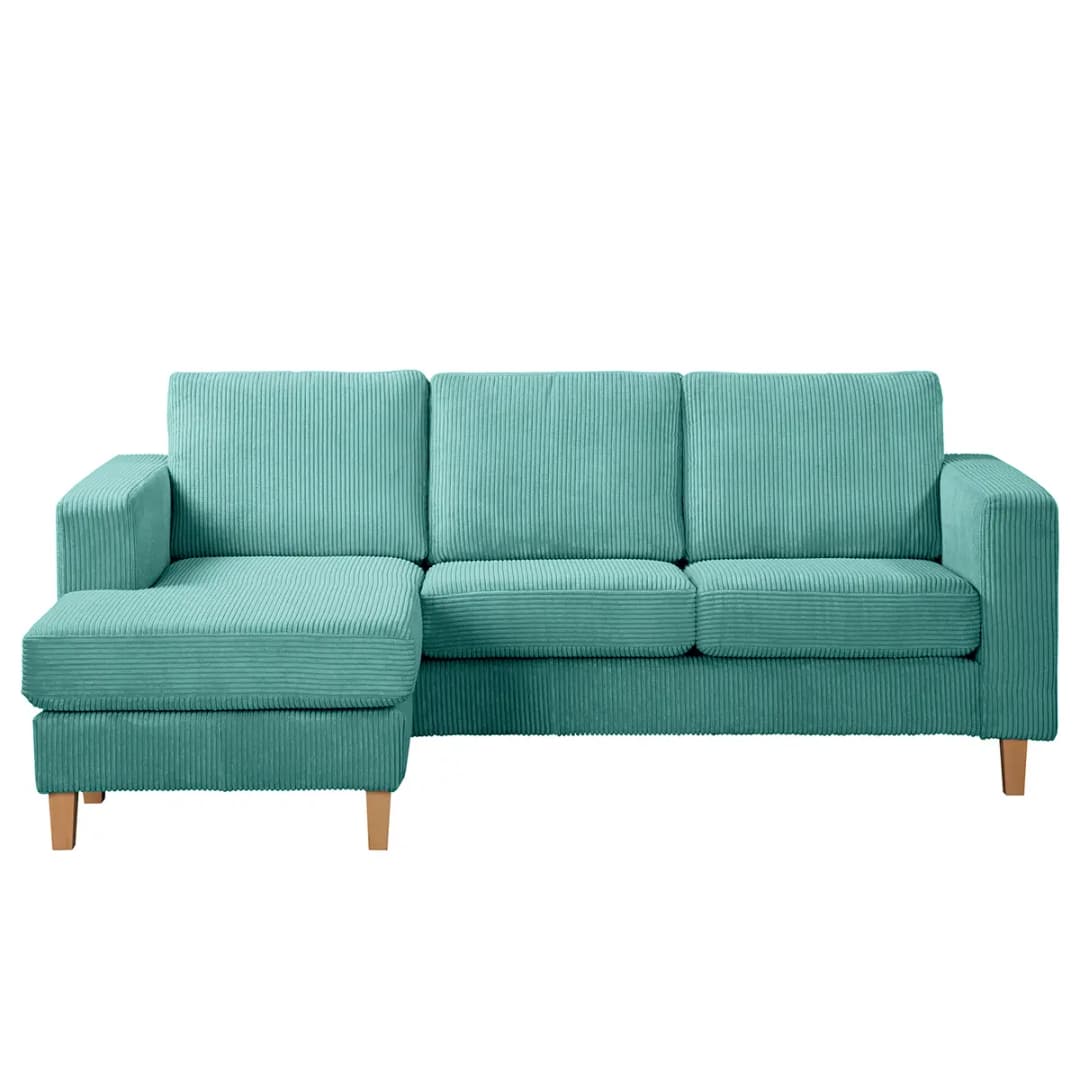 Ecksofa 2-Sitzer mit Longchair Poppy | Blau