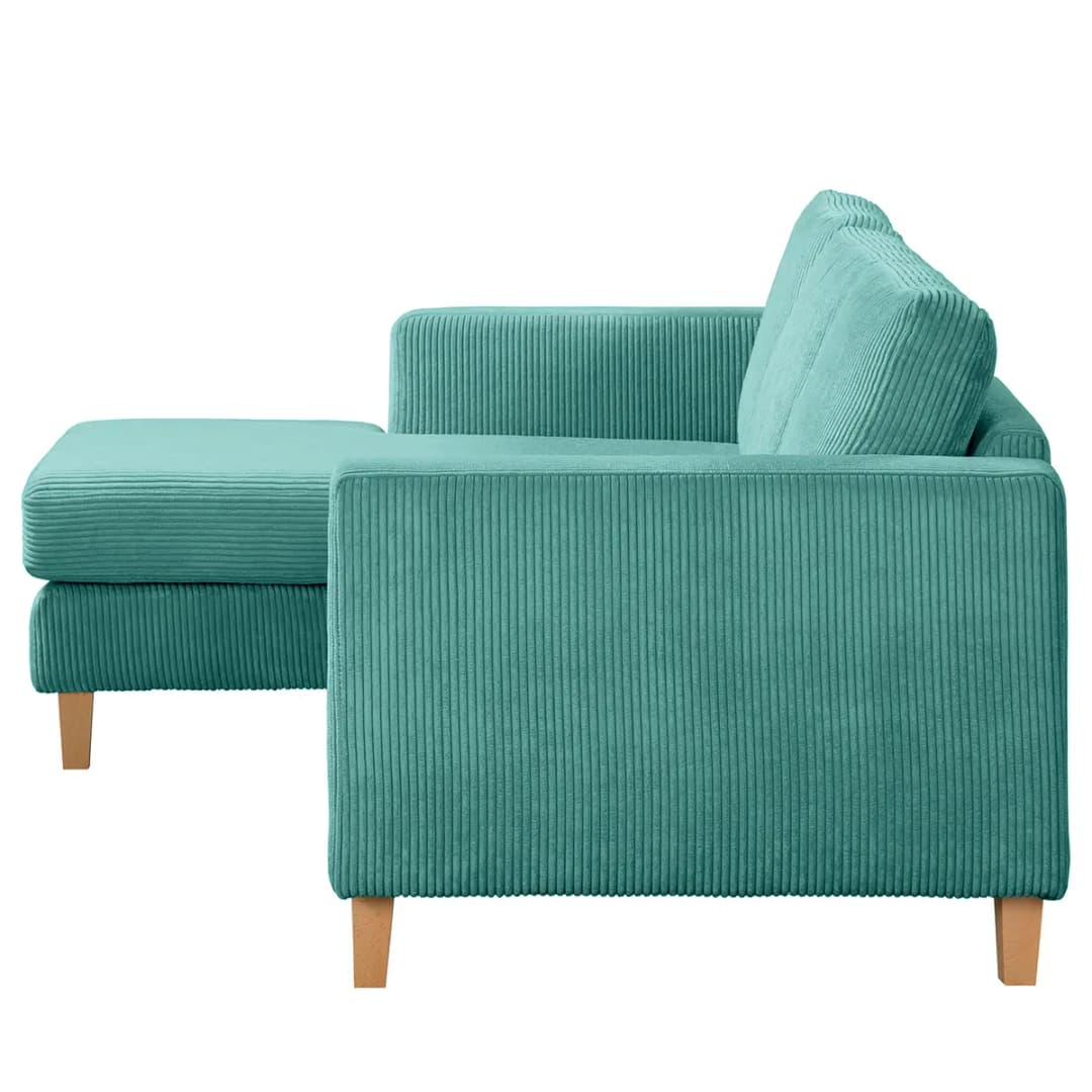Ecksofa 2-Sitzer mit Longchair Poppy | Blau