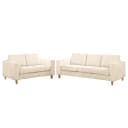 Polstergarnitur 3-2 Beige Cordstoff Poppy | Beige