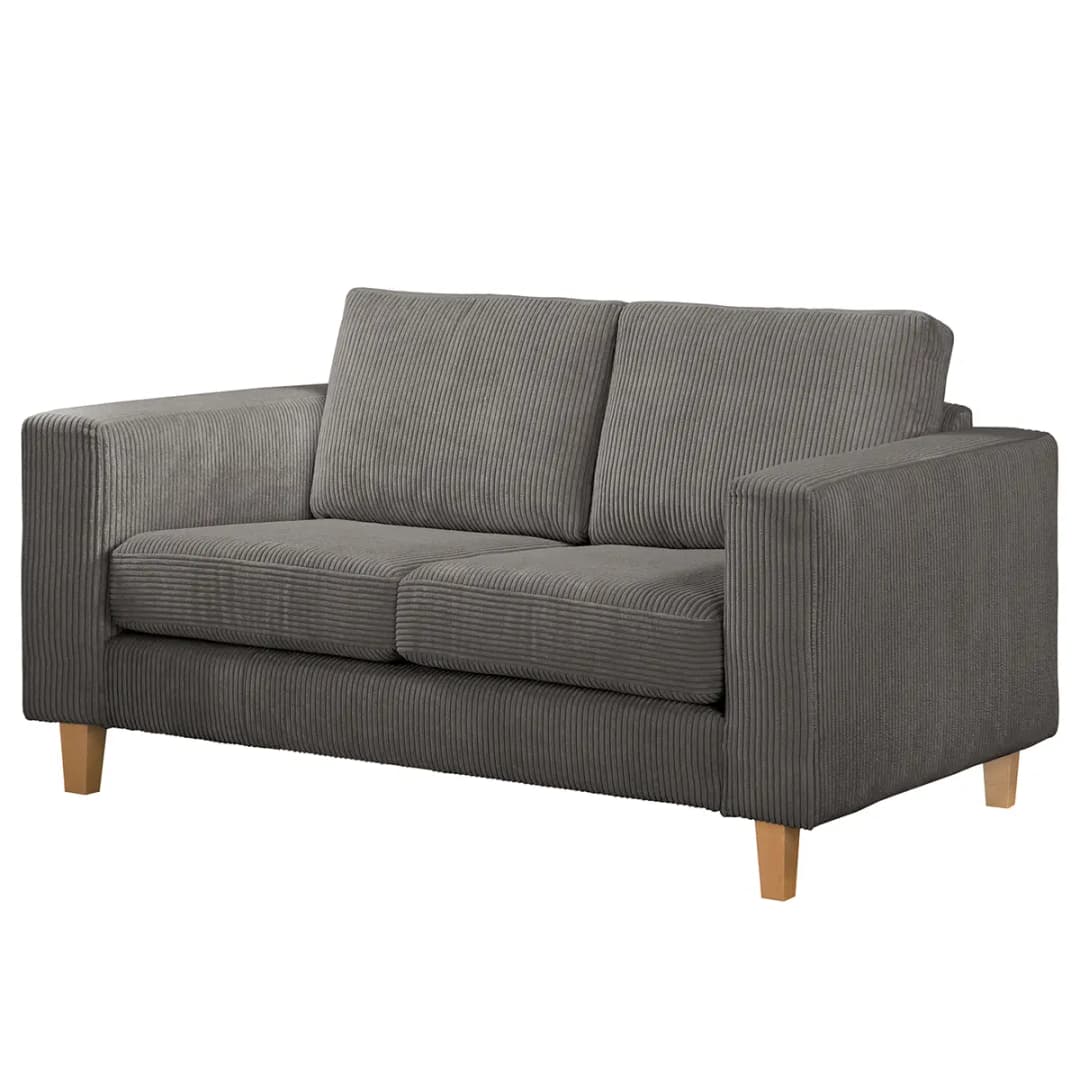Polstergarnitur 3-2 Grau Cordstoff Poppy | Grau