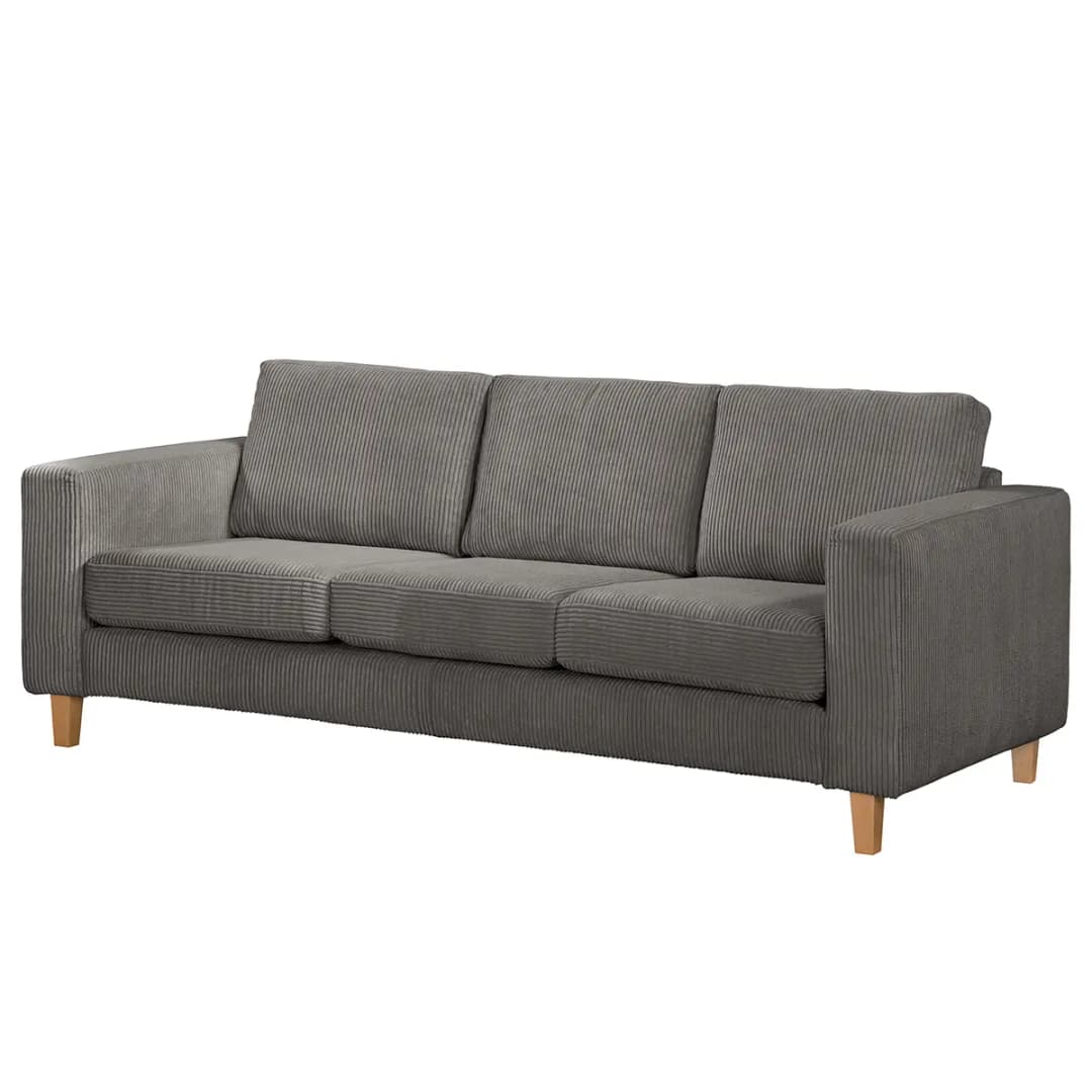 Polstergarnitur 3-2 Grau Cordstoff Poppy | Grau