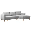 Ecksofa mit Schlaffunktion Grau Cordstoff Poppy | Grau