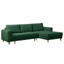 Ecksofa mit Schlaffunktion Grün Cordstoff Poppy | Grün