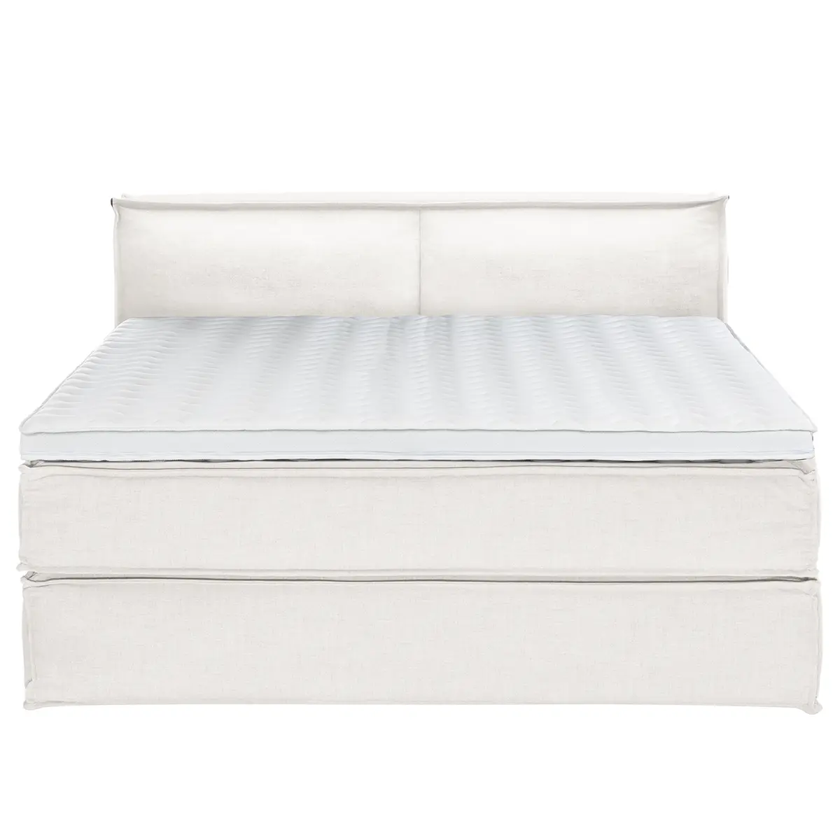 Premium Boxspringbett mit Kopfteil | Weiß