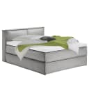 Premium Boxspringbett mit Kopfteil | Grau