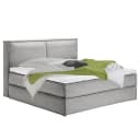 Premium Boxspringbett mit Kopfteil | Grau