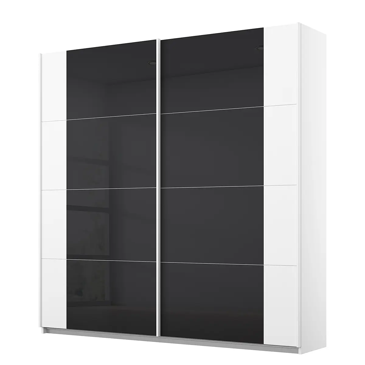 Schwebetürenschrank Artemis 181cm Weiß/Graphit/Weiß