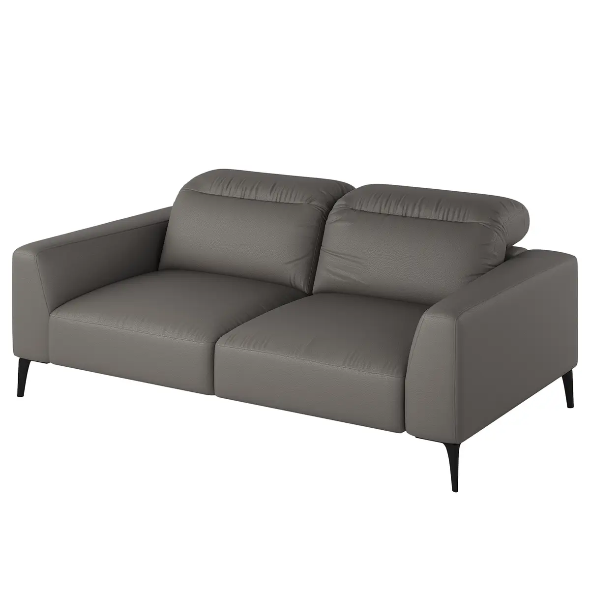 2-Sitzer Sofa Grau/Grau Echtleder Danbi | Grau