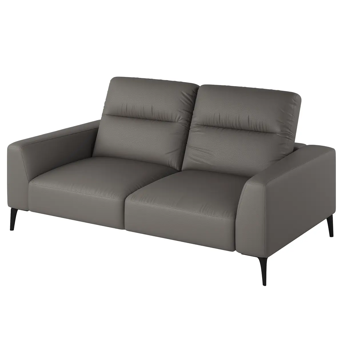 2-Sitzer Sofa Grau/Grau Echtleder Danbi | Grau