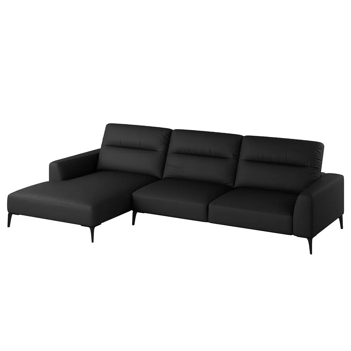 Ecksofa mit Longchair Danbi | Schwarz