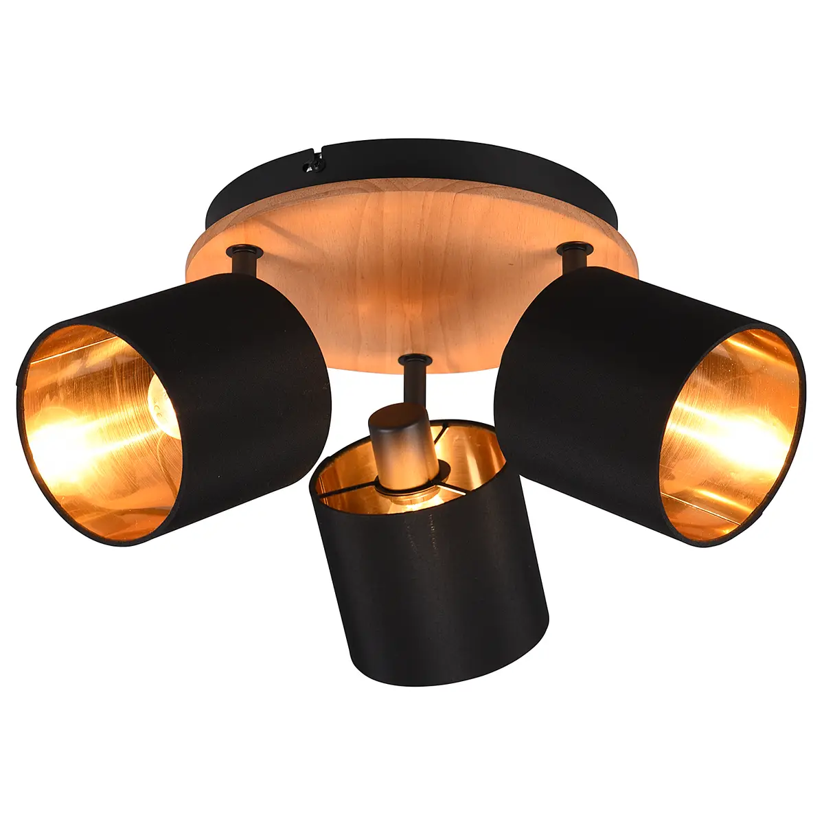 Wandleuchte Ø 47cm Braun 3 Webstoff E14 | Braun
