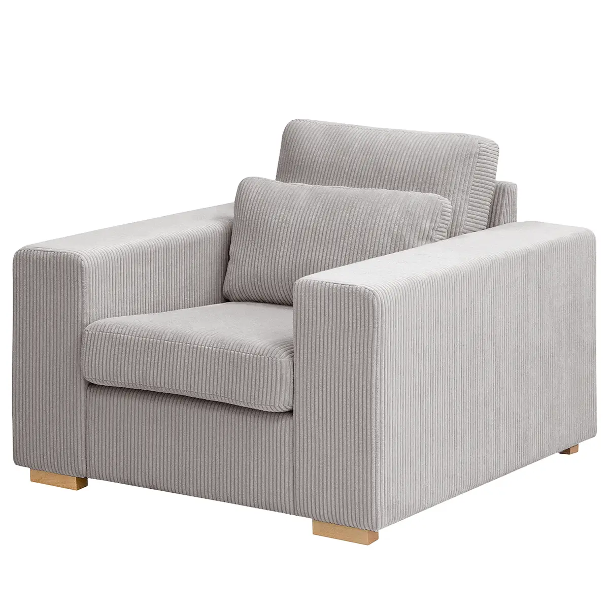 Sessel Grau/Hellgrau Cordstoff Lola | Grau