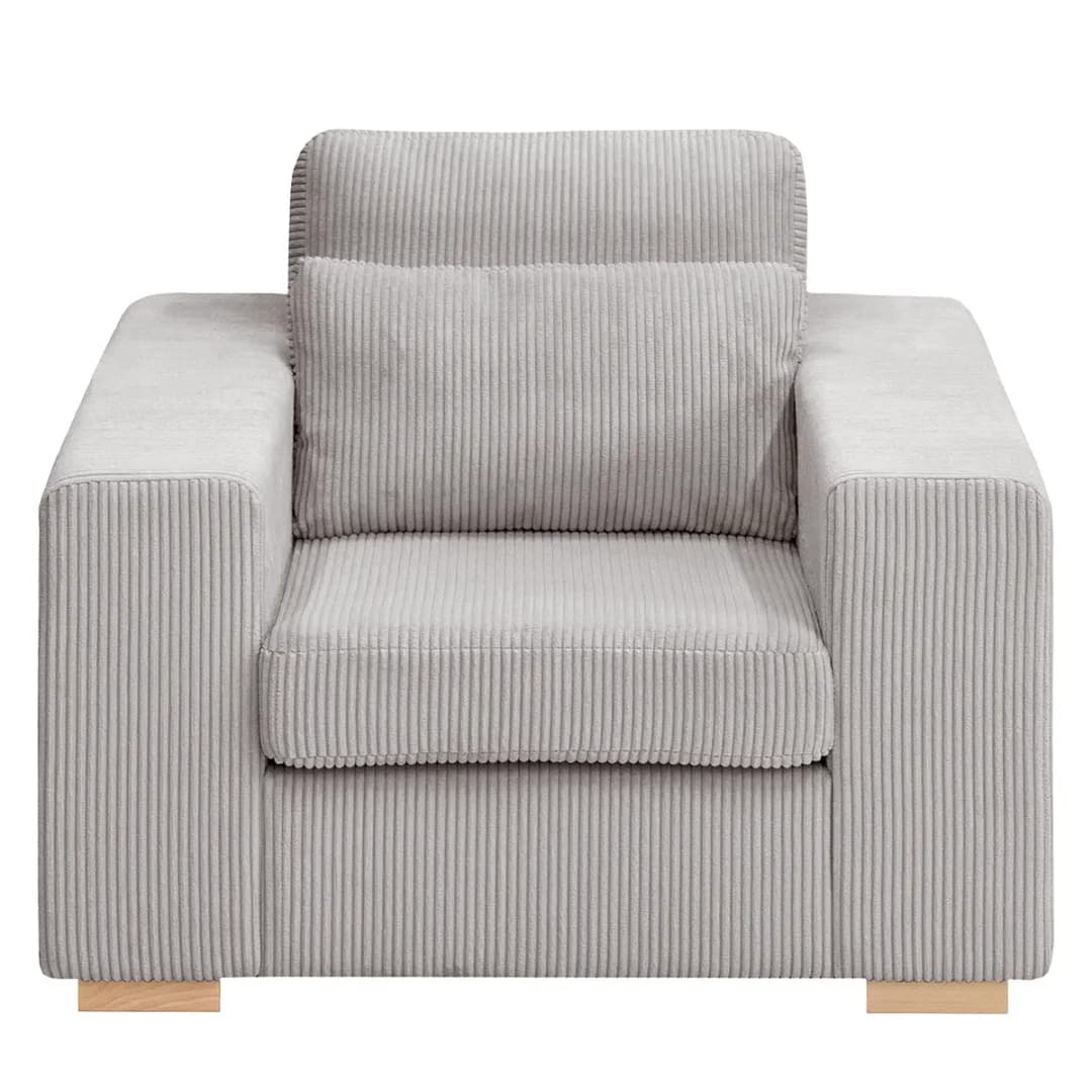 Sessel Grau/Hellgrau Cordstoff Lola | Grau