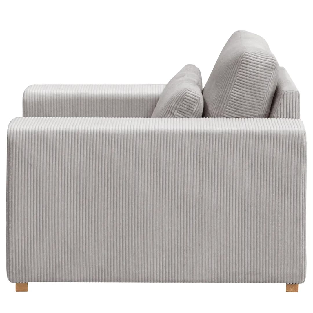 Sessel Grau/Hellgrau Cordstoff Lola | Grau