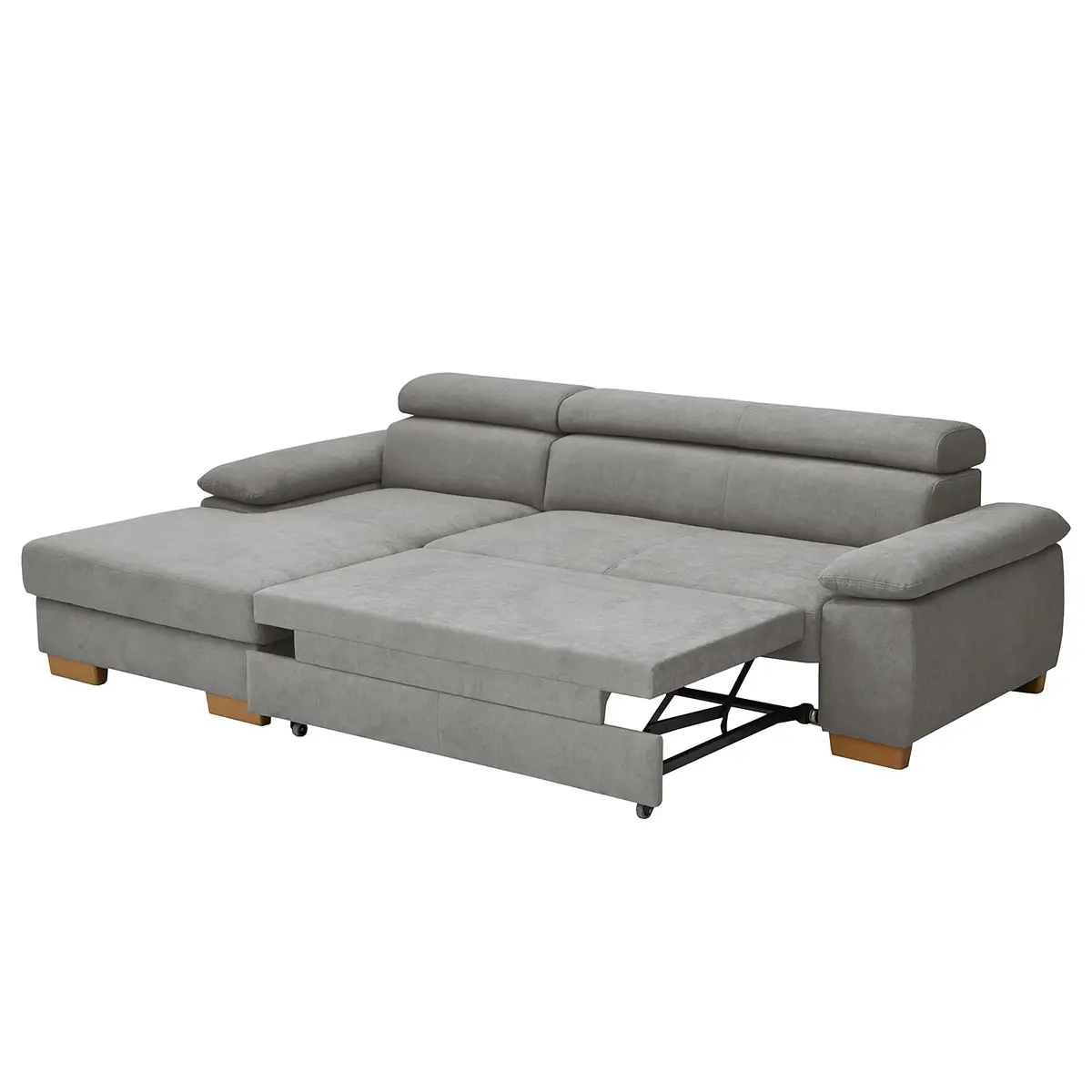 Ecksofa Grau Microfaser Sole | Grau