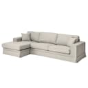 Ecksofa Longchair mit Husse Grau/Hellgrau Webstoff Haiba | Grau