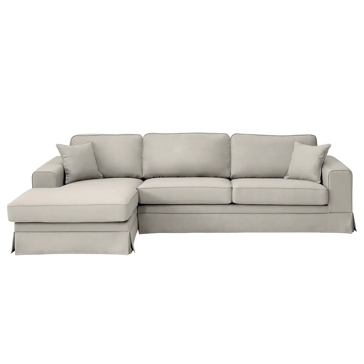 Ecksofa Longchair mit Husse Grau/Hellgrau Webstoff Haiba | Grau