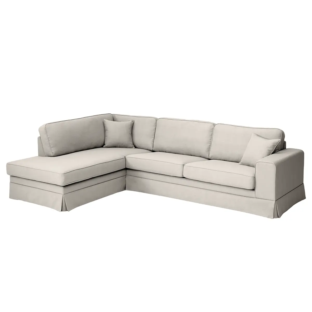 Ecksofa Ottomane mit Husse Grau/Hellgrau Webstoff Haiba | Grau