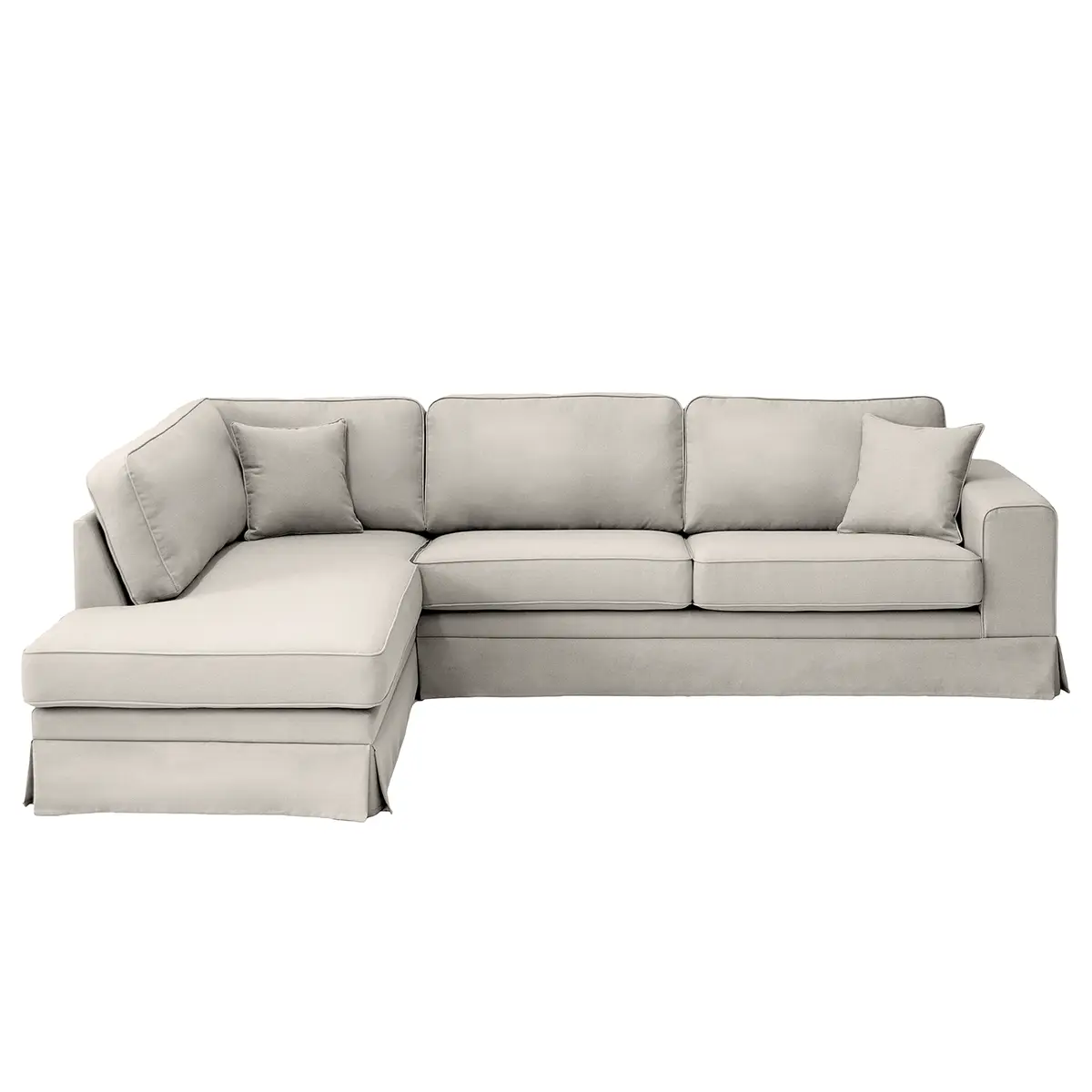 Ecksofa Ottomane mit Husse Grau/Hellgrau Webstoff Haiba | Grau