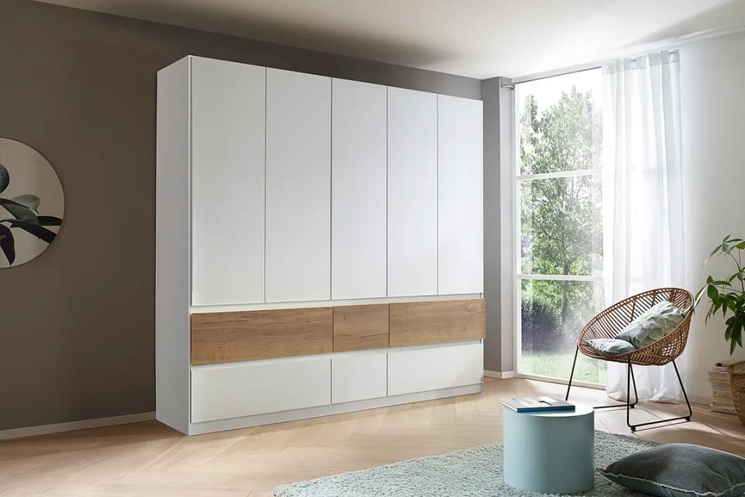Drehtürenschrank Winnipeg 226cm ohne Beleuchtung Weiß/Alpinweiß