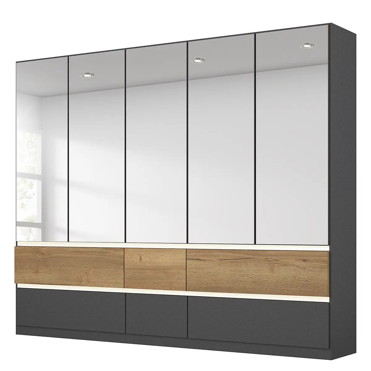 Drehtürenschrank Winnipeg | Grau