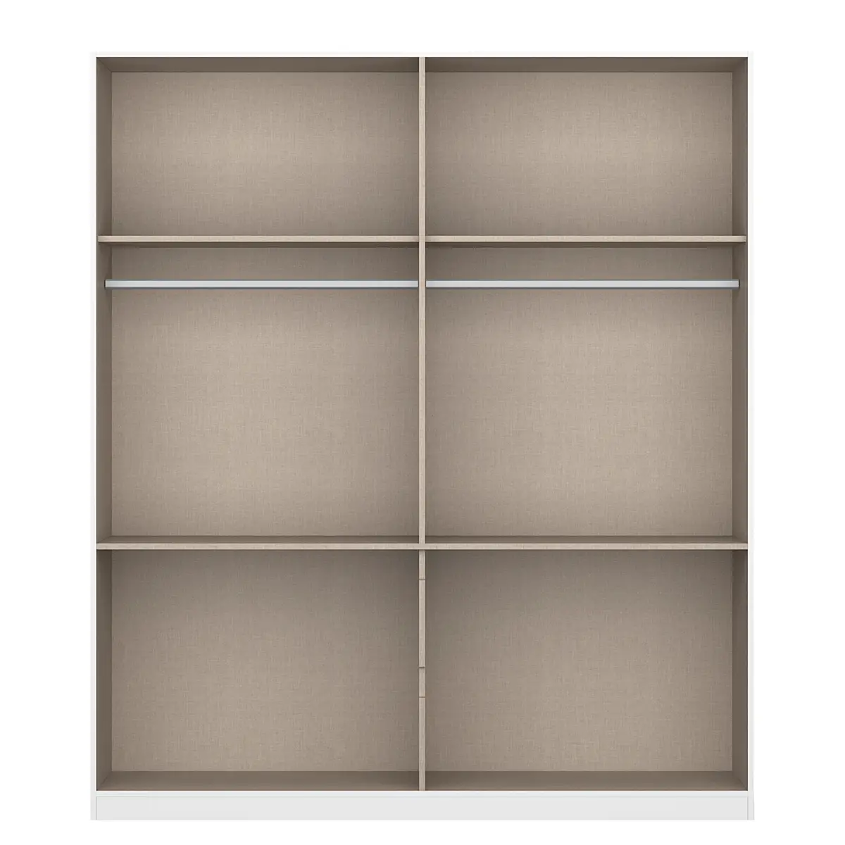 Drehtürenschrank Winnipeg 181cm mit Beleuchtung Grau/Hochglanz