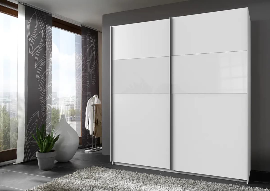 Schwebetürenschrank Bramfeld 1 135cm Weiß/Weiß | Weiß