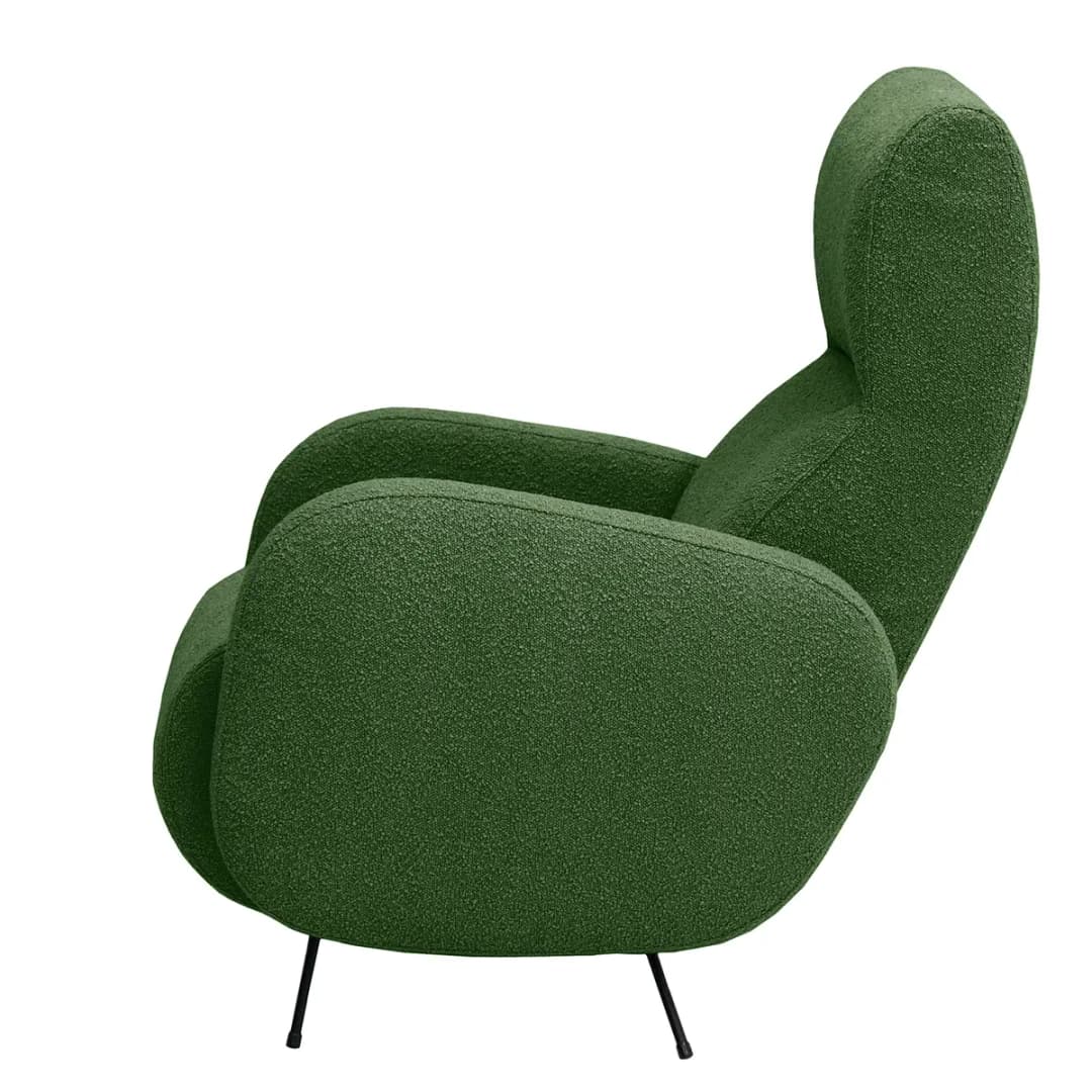 Sessel Vains Grün Bouclé Stoff Basima | Grün