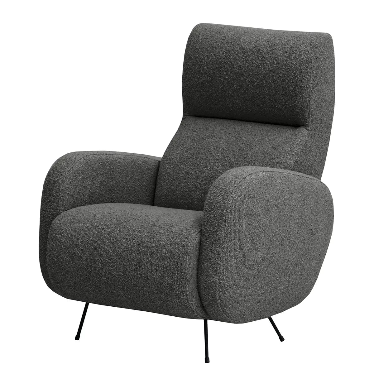 Sessel Vains Grau Bouclé Stoff Basima | Grau