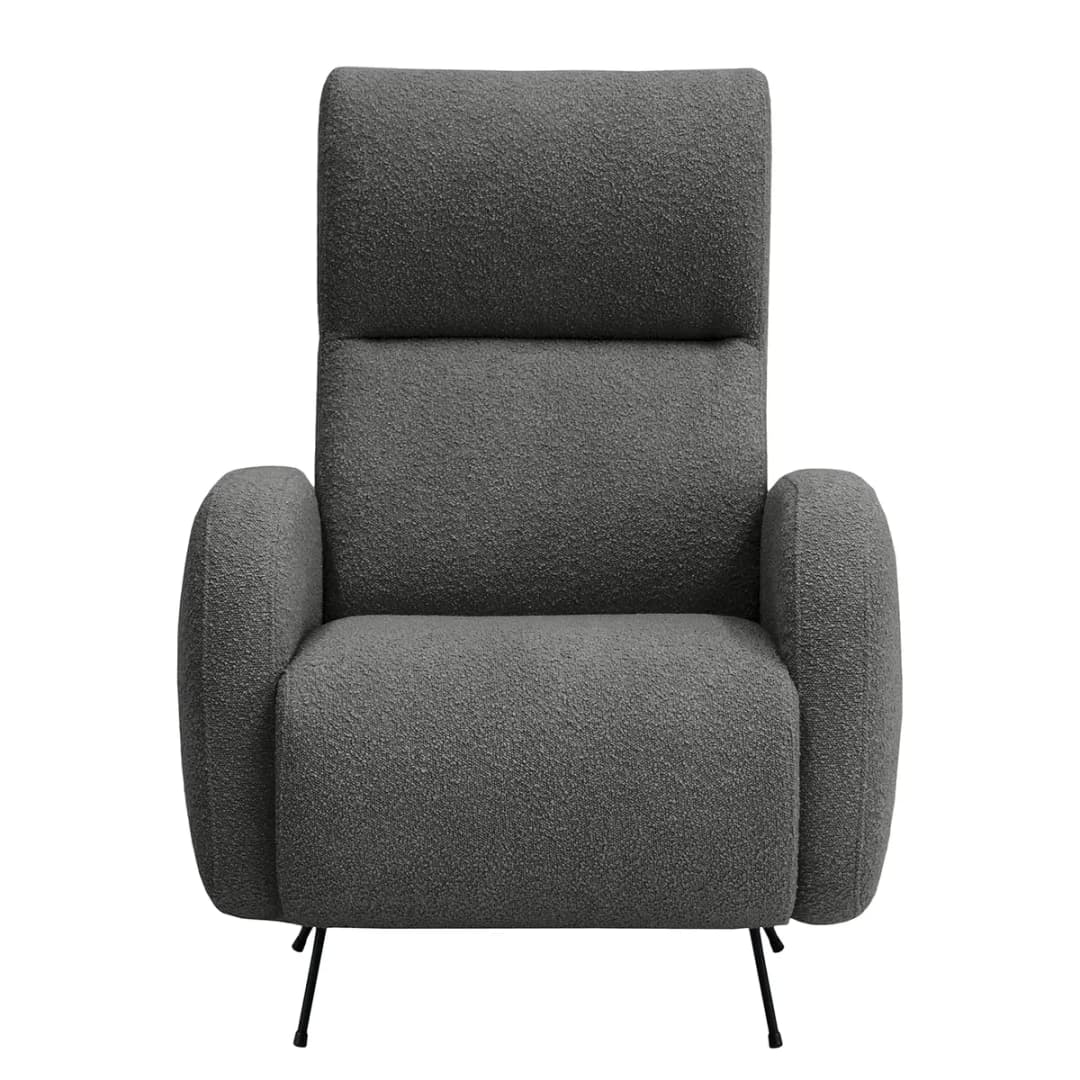 Sessel Vains Grau Bouclé Stoff Basima | Grau