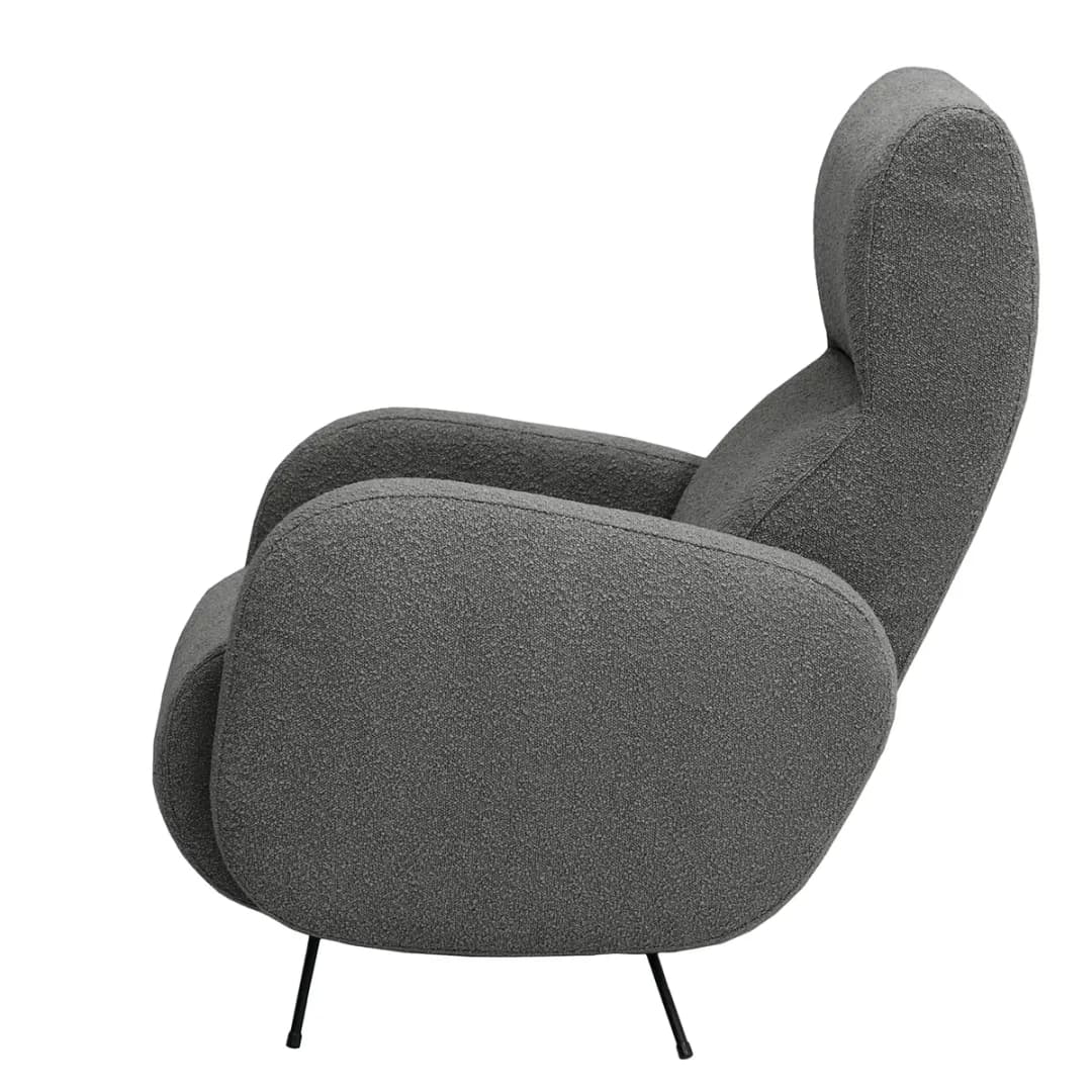 Sessel Vains Grau Bouclé Stoff Basima | Grau