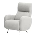 Sessel Vains Grau Bouclé Stoff Basima ohne Hocker | Grau