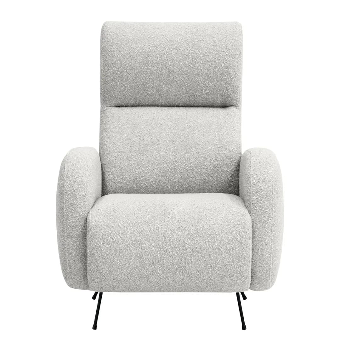 Sessel Vains Grau Bouclé Stoff Basima ohne Hocker | Grau