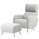 Sessel Vains mit Hocker | Grau